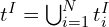 t^I = \bigcup_{i=1}^{N} {t_i^I}