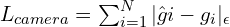 L_{camera} = \sum_{i=1}^{N} | \hat{g}i - g_i |_{\epsilon}