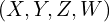 (X, Y, Z, W)