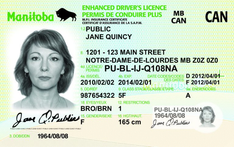 manitoba driver's license id number