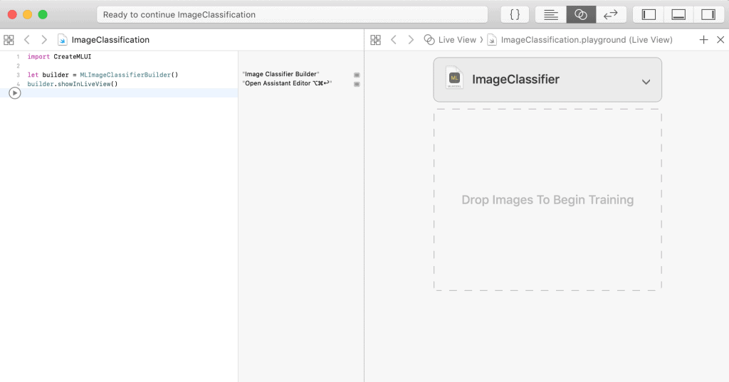 image classifier in Xcode