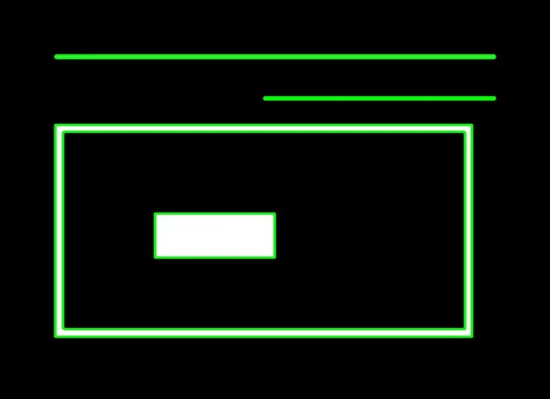 Image showing the contours overlaid on input image when using RETR_TREE retrieval mode.