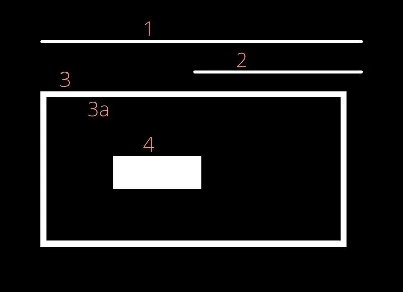 The lines and shapes in the above input image have been numbered to demonstrate the parent-child relationship.