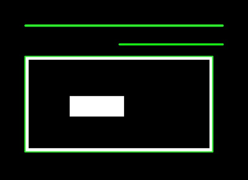 The output of RETR_EXTERNAL mode. The detected contours are drawn for visualization.