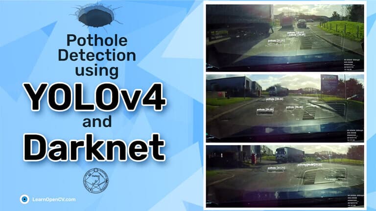 Pothole Detection using YOLOv4 and Darknet