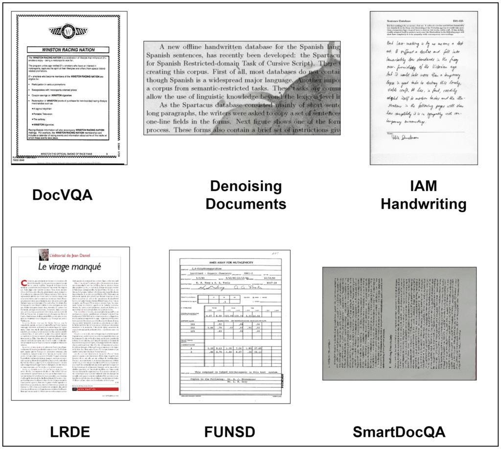 Images of original documents for training document segmentation model