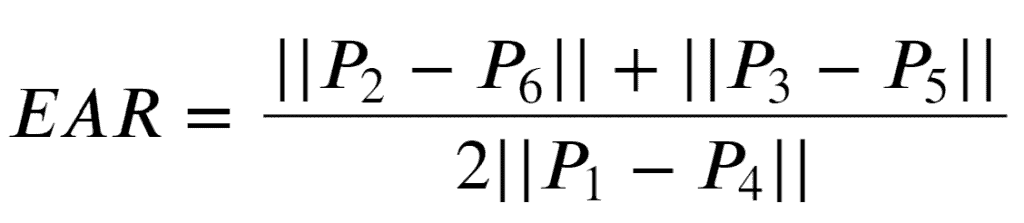 Eye Aspect Ratio Equation