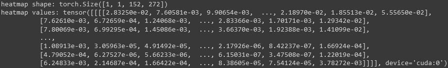 Heatmap shape and values