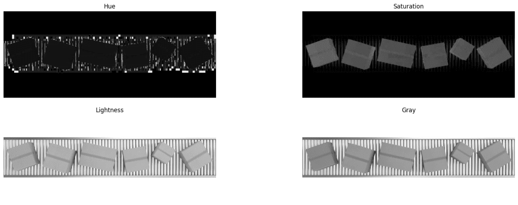 HSV channels of the boxes on rolling conveyor image annotation tool