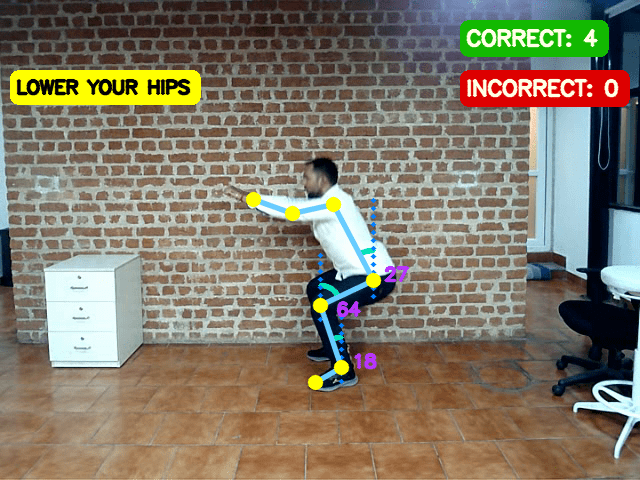 lower hips feedback in AI fitness Trainer Application
