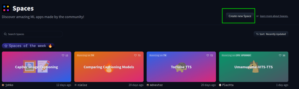 Hugging Face Spaces.