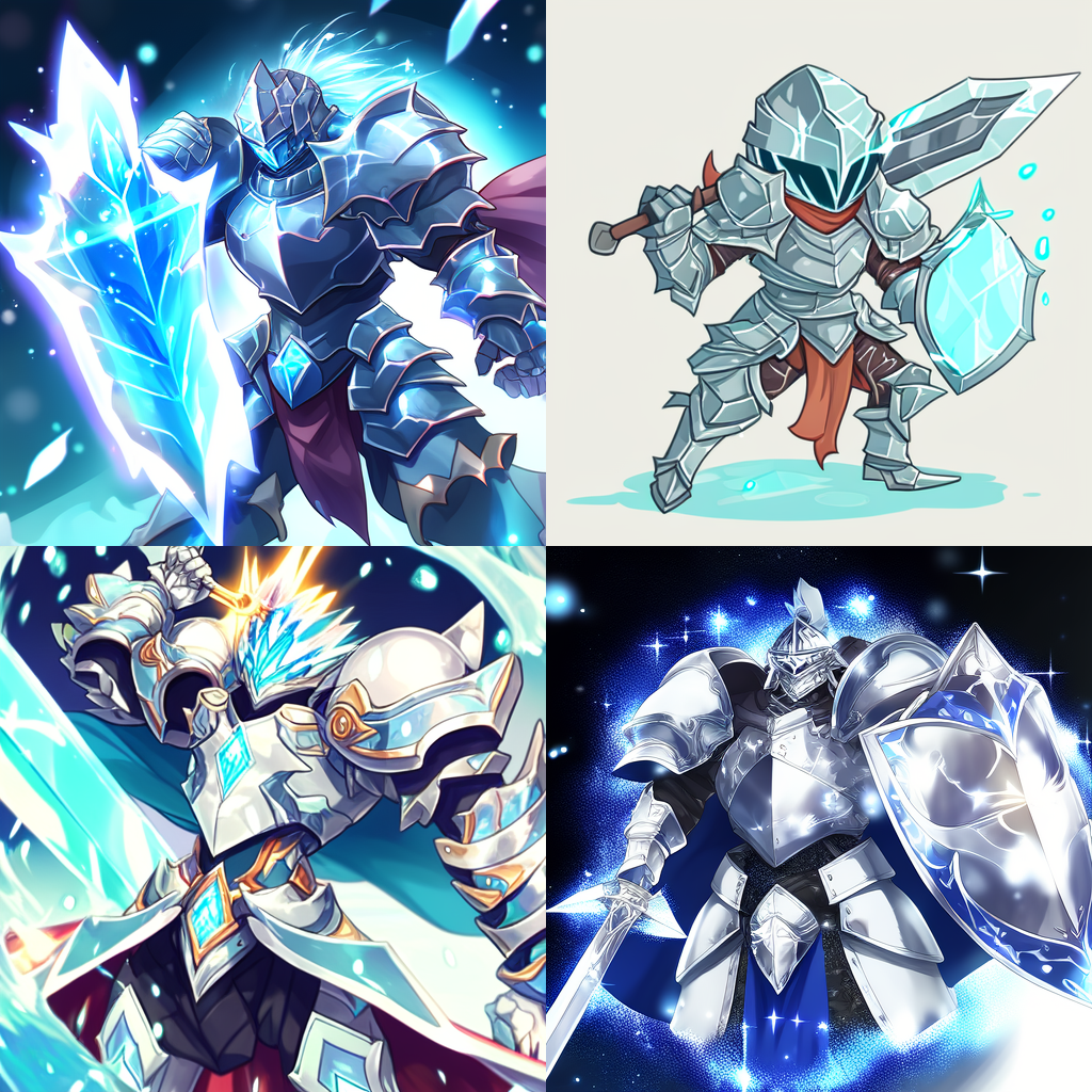 Prompt : knight with diamond armor --niji model - best midjourney prompts