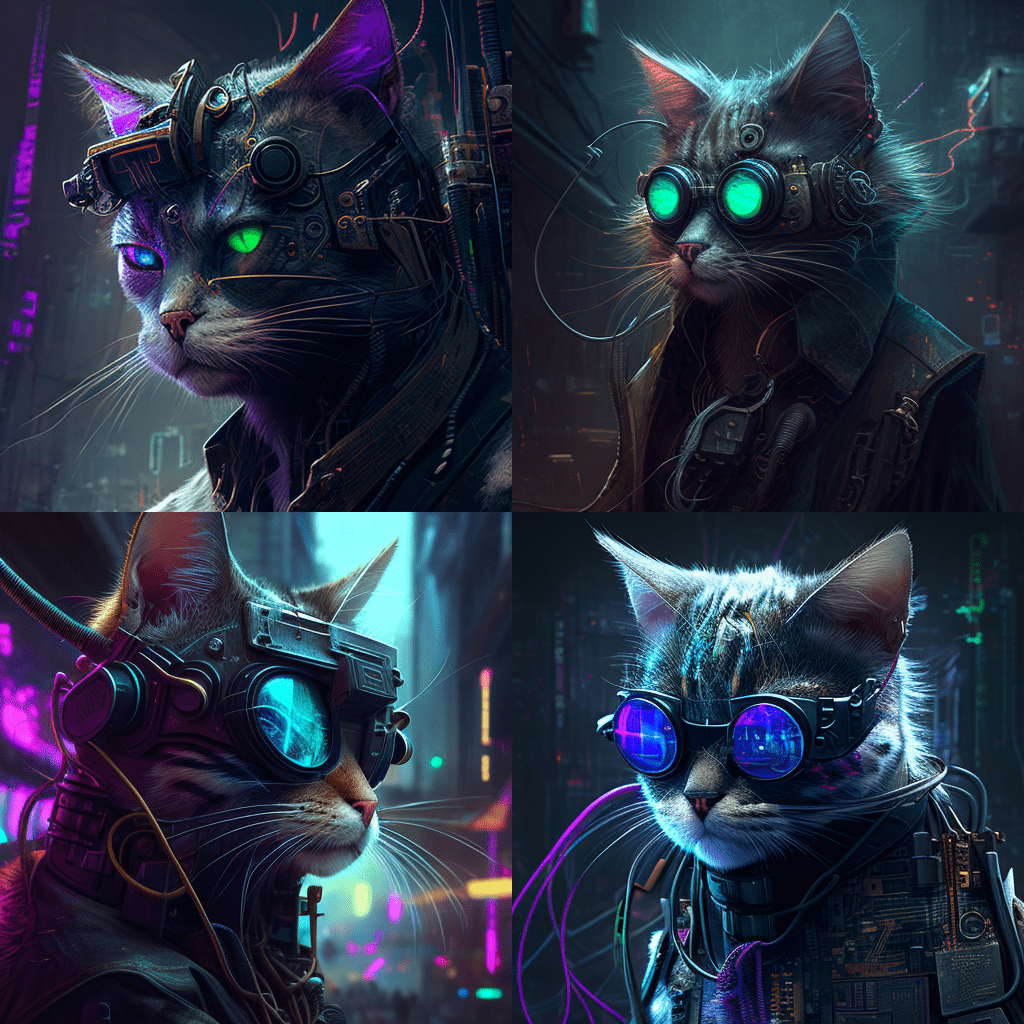 cyberpunk cat --seed 1071856 run 1 model version 4