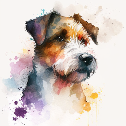 watercolor style image of dog