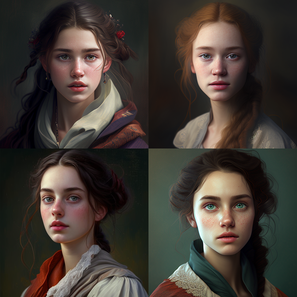 Midjourney ai art prompt - young woman