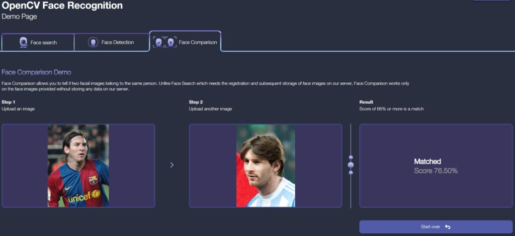 opencv fr face comparion for lionel messi 3