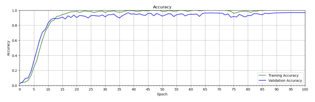 Training accuracy plot for fine-tuning