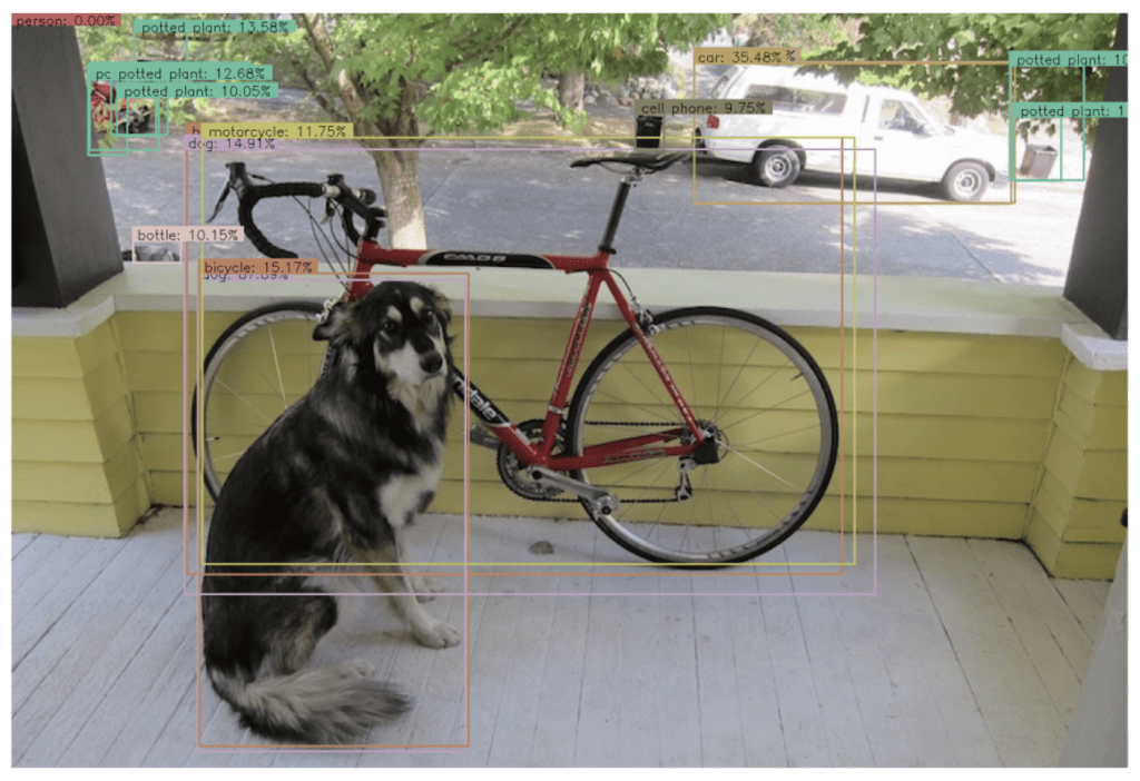 Object detection: FfficientDet results with zero threshold.