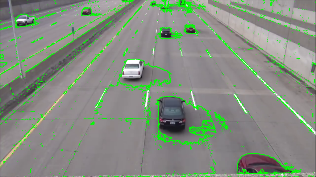contour detection result in moving object detection opencv
