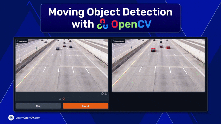 Moving object detection using OpenCV