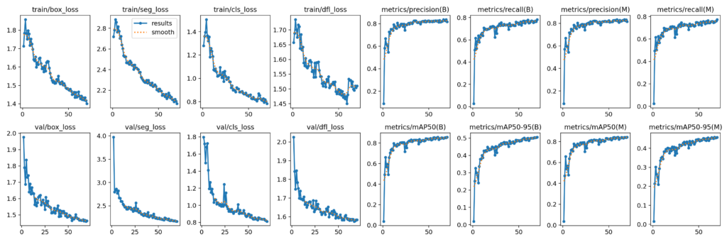 yolov9 instance segmentation -Fine-tuning results for YOLOv9e-seg model