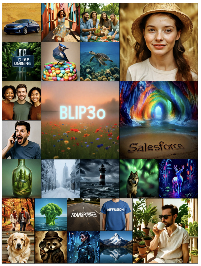BLIP3-o, CLIP, MLLM, DiT, LLM, embedding models, multimodal model, sequential Training, text-to-image generations