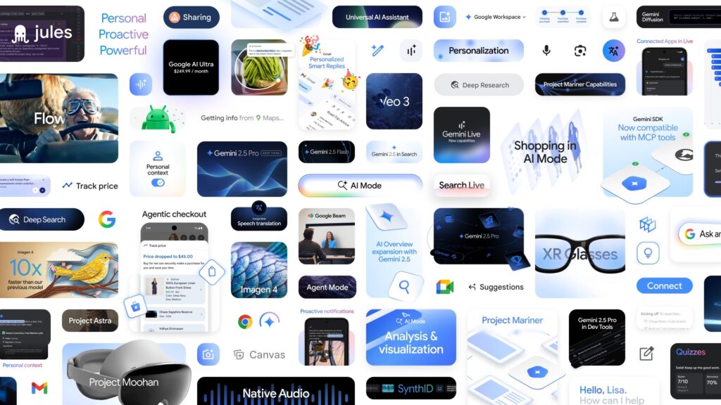 google io 2025, gemini, gemma, AR, VR, Android, VEO-2, VEO-3, Imagen-4, Google, Wear OS, Google Meet real time translate